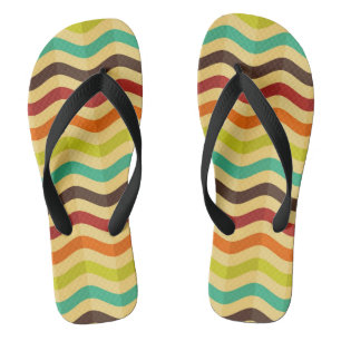Hintergrund mit Streifen in Retro 4 Badesandalen