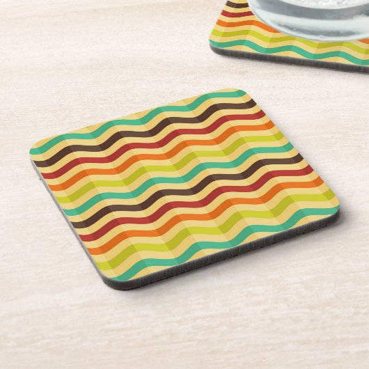 Hintergrund mit Streifen in Retro 4 Getränkeuntersetzer (Linke Seite)