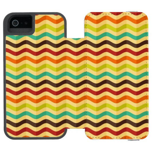 Hintergrund mit Streifen in Retro 4 Incipio iPhone Geldbeutel-Hülle (Folio Geöffnet)