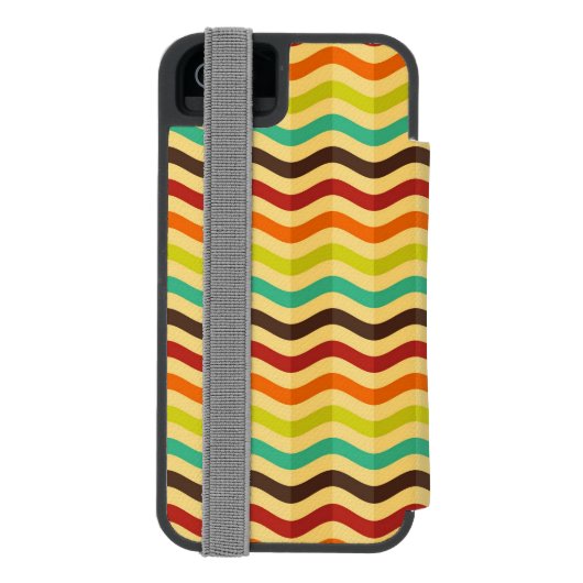 Hintergrund mit Streifen in Retro 4 Incipio iPhone Geldbeutel-Hülle (Folio Rückseite)