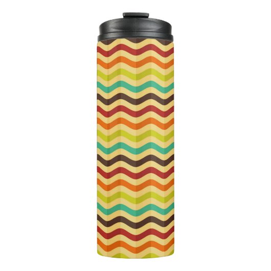 Hintergrund mit Streifen in Retro 4 Thermosbecher (Vorderseite)