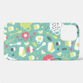 Hintergrund mit Teapots, Cups, Lemon, Blume Case-Mate iPhone Hülle (Rückseite (Horizontal))