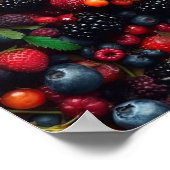 Hintergrund mit verschiedenen Waldfrüchten Poster (Ecke)