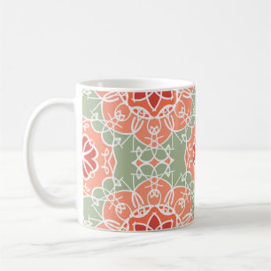 Hintergrund mit Vintage-Blumen. Nahtloses Blumenmu Kaffeetasse