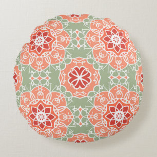 Hintergrund mit Vintage-Blumen. Nahtloses Blumenmu Rundes Kissen