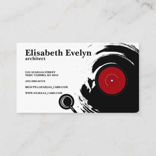 Hintergrund mit Vinyl Record Visitenkarte (Rückseite)