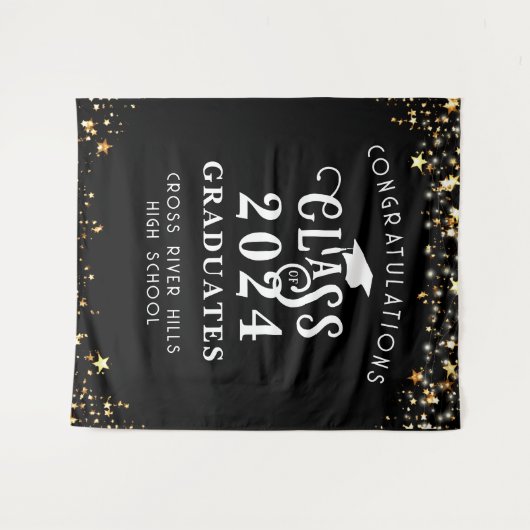 Hintergrund moderner Abschluss Class Year-Glückwün Wandteppich (Vorderseite (Horizontal))