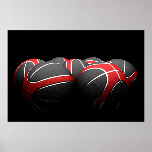 Hintergrund moderner Basketballbälle Poster (Vorne)