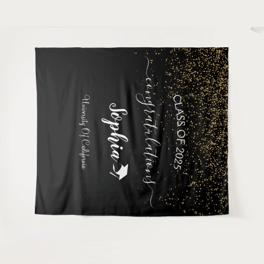 Hintergrund moderner Script Graduation Party | Abs Wandteppich (Vorderseite (Horizontal))
