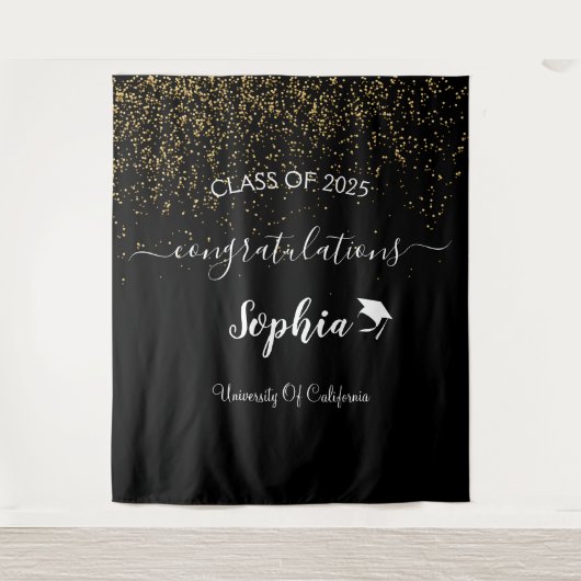 Hintergrund moderner Script Graduation Party | Abs Wandteppich (Vorderseite)