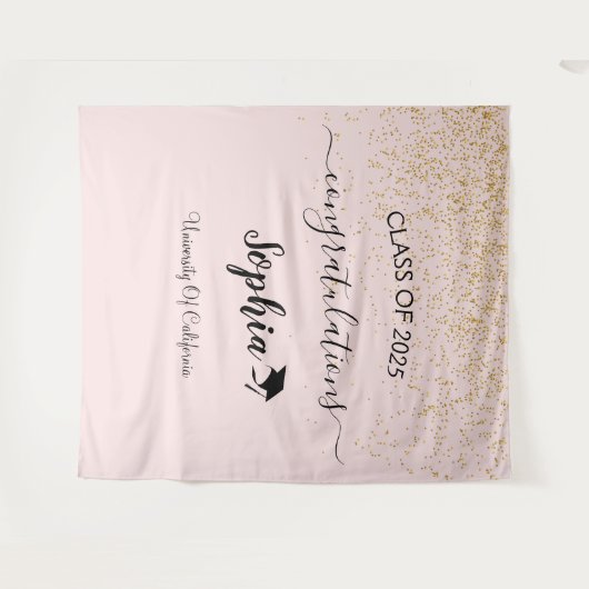 Hintergrund moderner Script Graduation Party | Abs Wandteppich (Vorderseite (Horizontal))