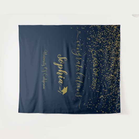 Hintergrund moderner Script Graduation Party | Abs Wandteppich (Vorderseite (Horizontal))