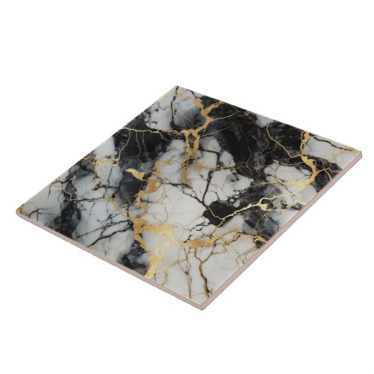 Hintergrund-Muster aus Gold und schwarzem Marmor Fliese (Seite)