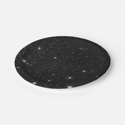 Hintergrund - nächtlicher Himmel u. Sterne Pappteller (Schrägansicht)