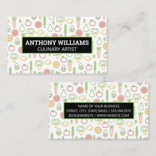Hintergrund Obst und Gemüse Visitenkarte (Vorne/Hinten)