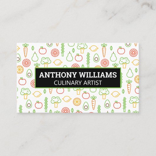 Hintergrund Obst und Gemüse Visitenkarte (Vorderseite)