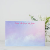 Hintergrund pastellrosa und blaue Wolke Briefpapier (Stehend Vorderseite)