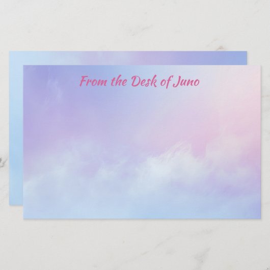 Hintergrund pastellrosa und blaue Wolke Briefpapier (Vorne/Hinten)