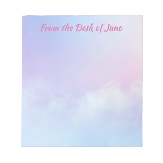 Hintergrund pastellrosa und blaue Wolke Notizblock (Vorderseite)