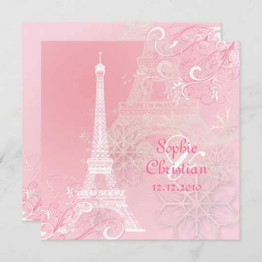 HINTERGRUND PixDezines EIFFELTURM-INVITATIONS/DIY Einladung (Vorne/Hinten)