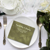 Hintergrund QR-Code für Olive Sage Green Shimmer L All In One Einladung