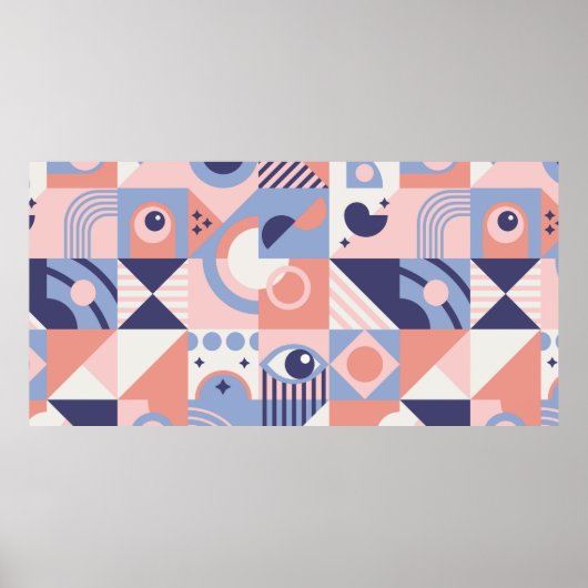 Hintergrund quadratischer geometrischer Formen. Äs Poster (Vorne)