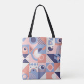Hintergrund quadratischer geometrischer Formen. Äs Tasche (Rückseite)