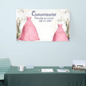 Hintergrund Quinceanera Rosa Kleid Banner (Messeveranstaltung)