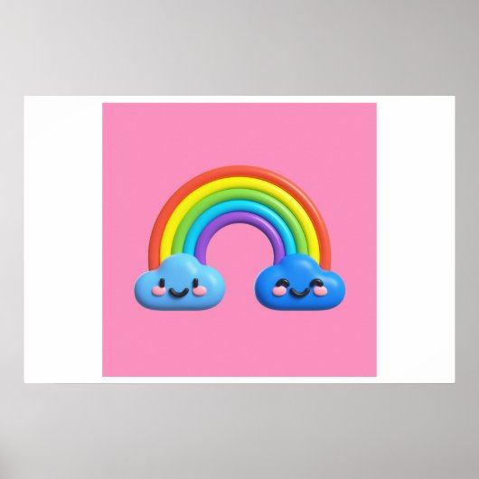 Hintergrund Rainbow Happy Birthday Poster (Vorne)