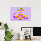 Hintergrund Rainbow Happy Birthday Poster (Heimbüro)