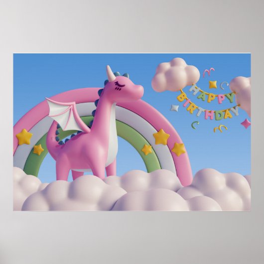 Hintergrund Rainbow Happy Birthday Poster (Vorne)