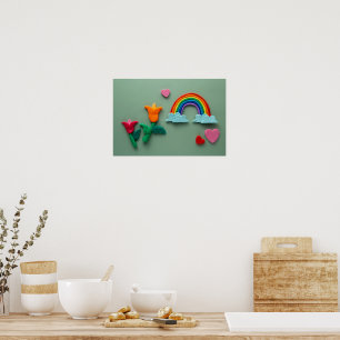 Hintergrund Rainbow Happy Birthday Poster