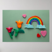 Hintergrund Rainbow Happy Birthday Poster (Vorne)