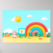 Hintergrund Rainbow Happy Birthday Poster (Vorne)