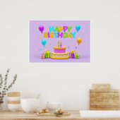 Hintergrund Rainbow Happy Birthday Poster (Küche)