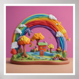 Hintergrund Rainbow Happy Birthday Poster