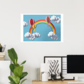 Hintergrund Rainbow Happy Birthday Poster (Heimbüro)