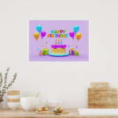 Hintergrund Rainbow Happy Birthday Poster (Küche)