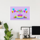 Hintergrund Rainbow Happy Birthday Poster (Heimbüro)