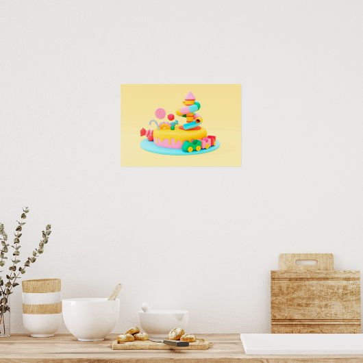 Hintergrund Rainbow Happy Birthday Poster (Küche)