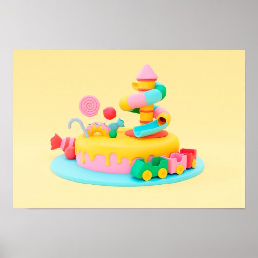 Hintergrund Rainbow Happy Birthday Poster (Vorne)