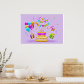 Hintergrund Rainbow Happy Birthday Poster (Küche)