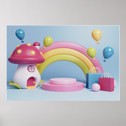 Hintergrund Rainbow Happy Birthday Poster (Vorne)