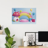 Hintergrund Rainbow Happy Birthday Poster (Heimbüro)