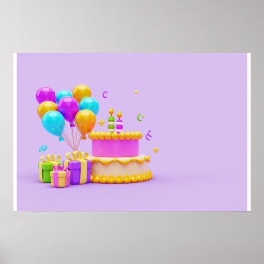 Hintergrund Rainbow Happy Birthday Poster (Vorne)