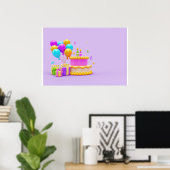 Hintergrund Rainbow Happy Birthday Poster (Heimbüro)