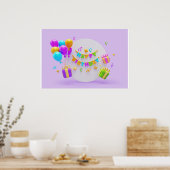 Hintergrund Rainbow Happy Birthday Poster (Küche)