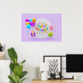 Hintergrund Rainbow Happy Birthday Poster (Heimbüro)