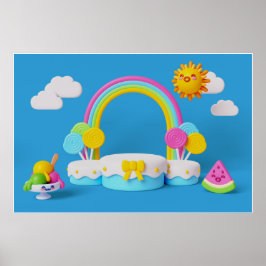 Hintergrund Rainbow Happy Birthday Poster