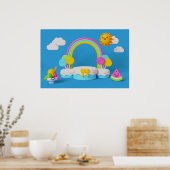 Hintergrund Rainbow Happy Birthday Poster (Küche)
